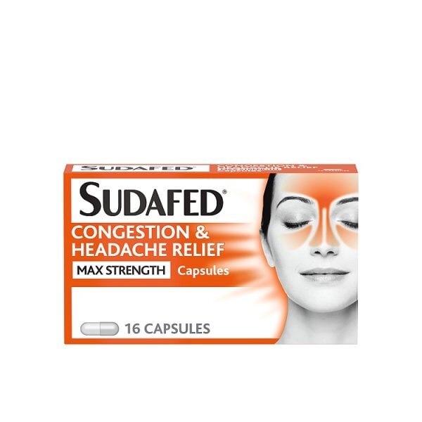 Sudafed Congestion & Headache Relief Capsules 16s