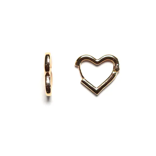 Sensation Jewellery Large Gold Plated Heart Huggy Hoop