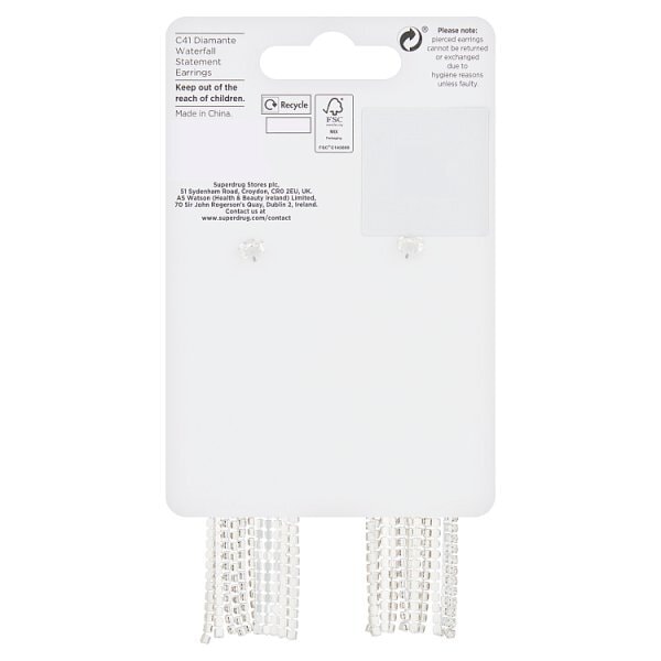 Superdrug Diamante Waterfall Statement Earrings