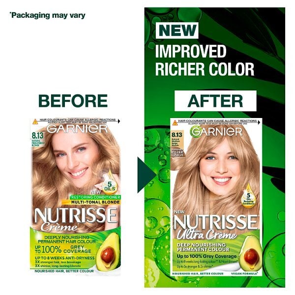 Garnier Nutrisse 8.13 Medium Beige Blonde Permanent Hair Dye