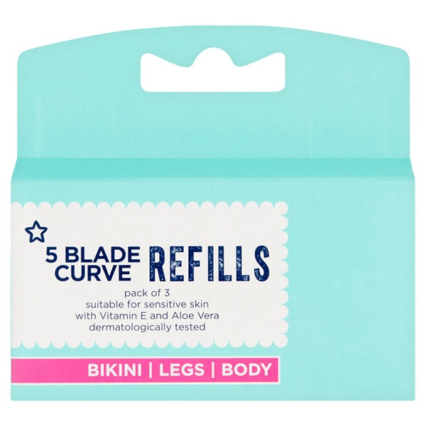 Superdrug Curve 5 Razor Blade Refill Pack x3