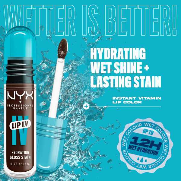NYX Professional Makeup Lip IV Hydrating Lip Stain Gloss Espresso Soak