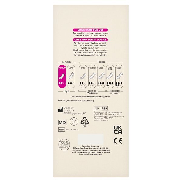Superdrug Medium  Panty Linere x24