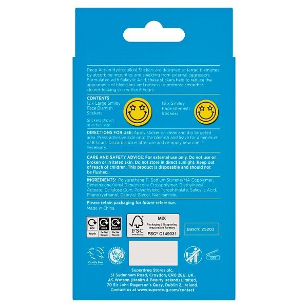 Deep Action Smileys Pimple Patches 30s