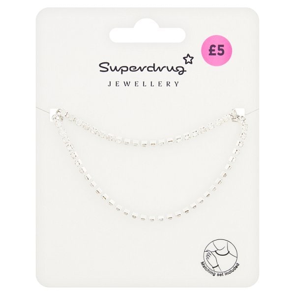 Superdrug Diamante Tennis Necklace & Bracelet Set
