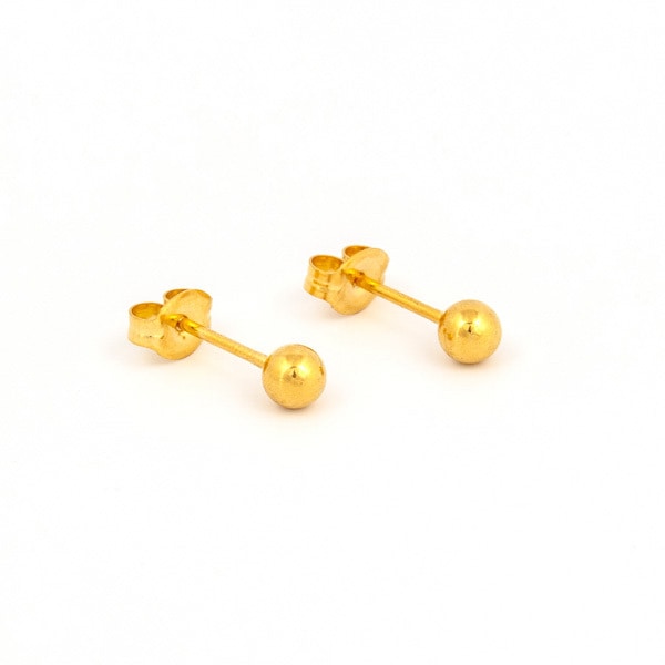 Studex 24ct Gold Plated 4mm Ball Earrings