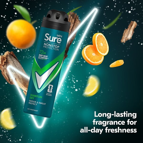 Sure Men Nonstop Protection Quantum Dry Anti-Perspirant Aerosol 150 ml