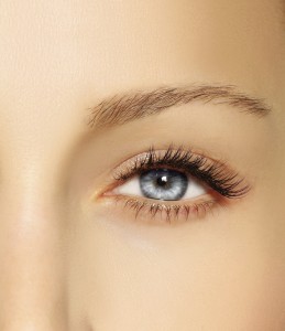 Girl with long natural eyelashes