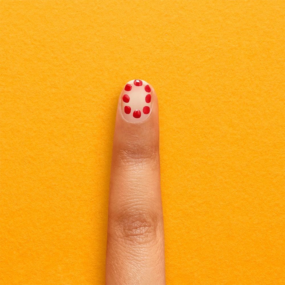 Floral border nail art step 2