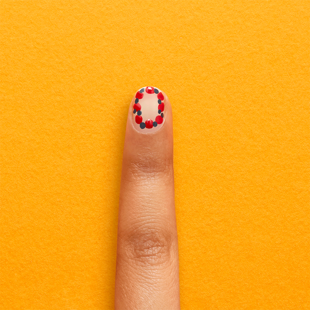 Floral border nail art step 3