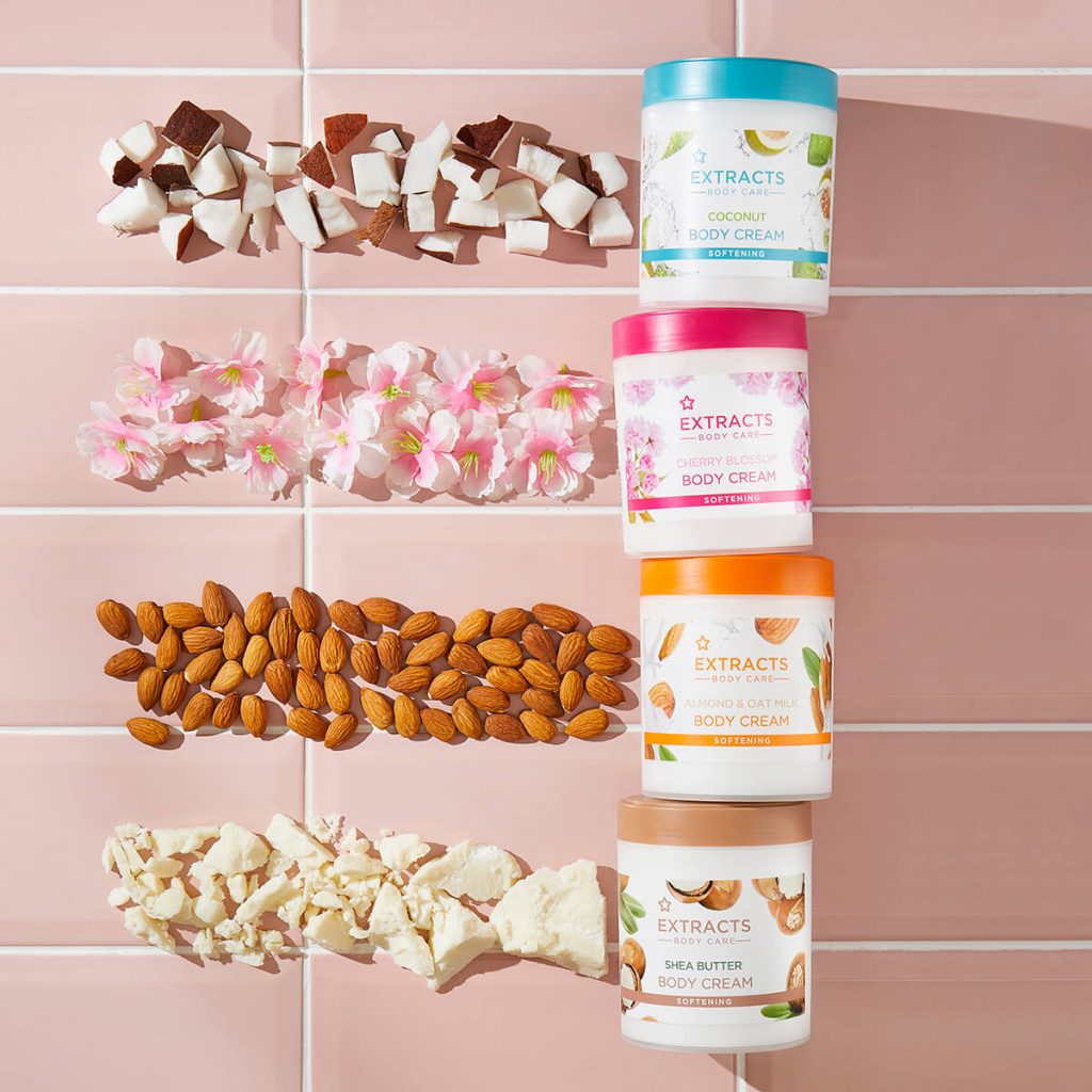 Superdrug Extracts body cream range with ingredients