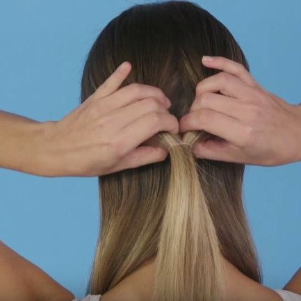 Low Ponytail with a Twist - Step 3