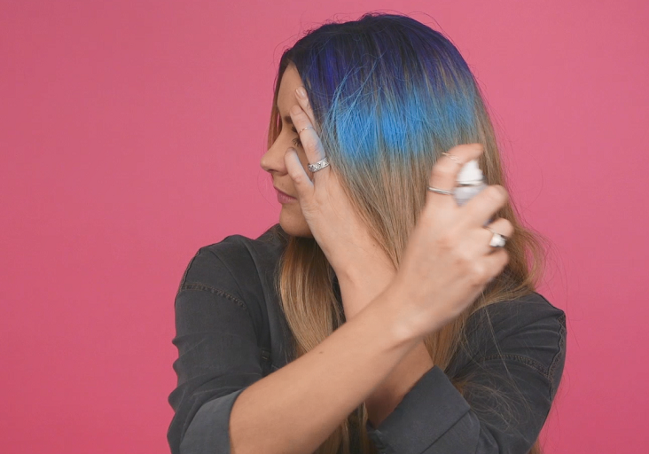 coloured hairspray step 4
