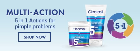 Clearasil Multi-action 5 in 1 range for pimple problems